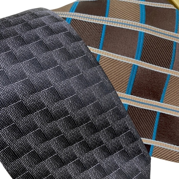 MICHAEL KORS Bundle of 3 Mens Ties Silk Neckties Brown Yellow Black Wovens - Picture 8 of 10